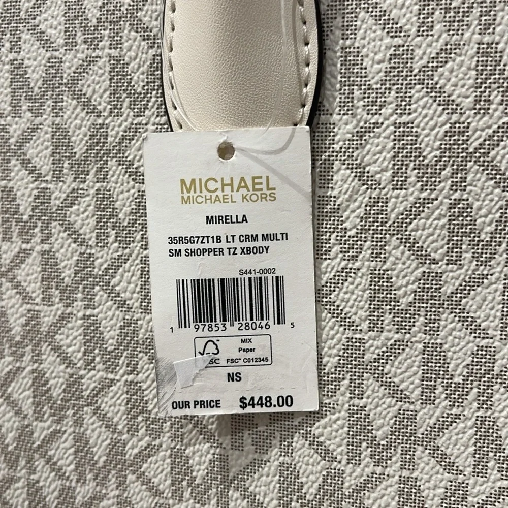 Michael Kors Mirella Small Signature Logo Crossbody Shopper TZ XBODY Bag LT CRM